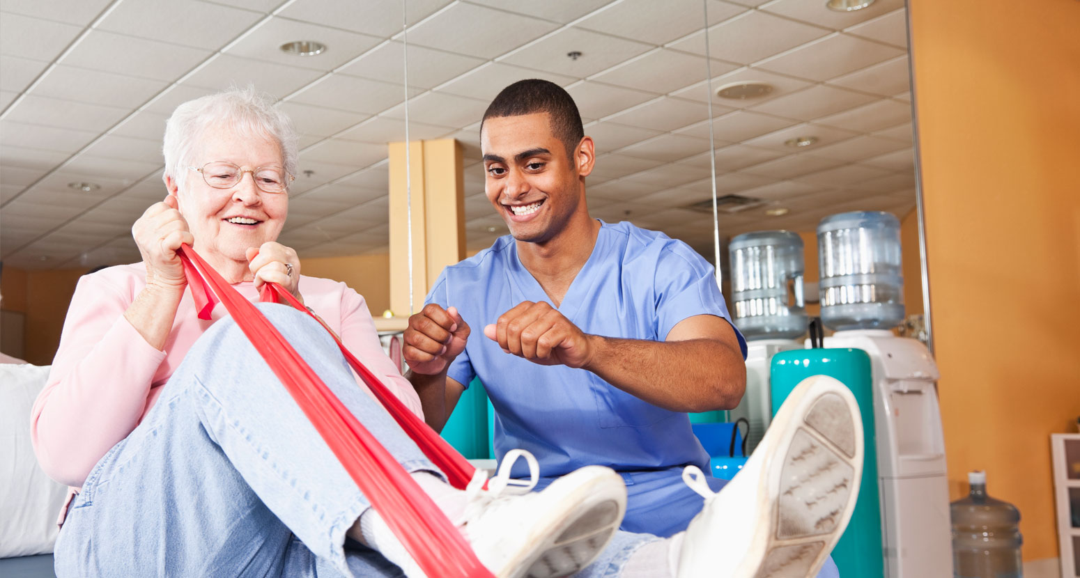 nurse and patient in rehabilitation